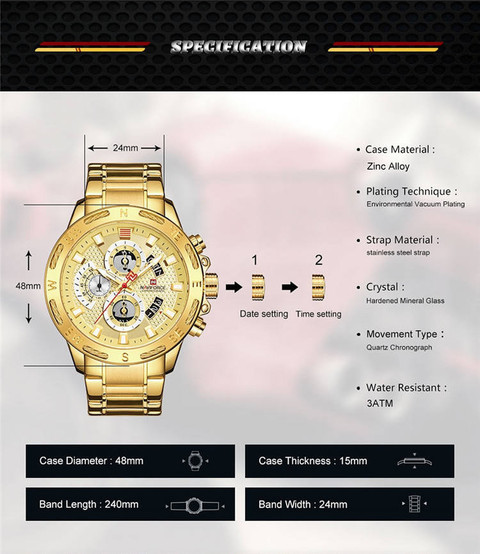 NAVIFORCE NF9165-GG NF9165 Analog Watch For Men