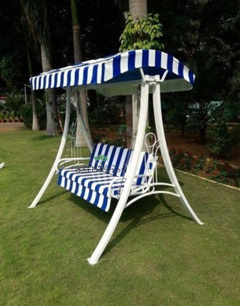 Smarts collection Wrought Iron Garden,Balcony Swing, Hammock, Jhula, Cradle  Standard (White) Iron Large Swing