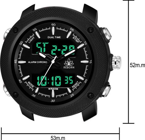 Joymart REBORN 9064 DUAL TIME RED Trendy Casual Sports Military  Shock-Resistant Black-Gold Unique Best Selling Analog-Digital Watch For  Men