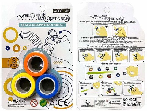 Magni Rings cartpanda Pack of 3 Magnetic Rings Toys Magical Finger Spinning Toy ...