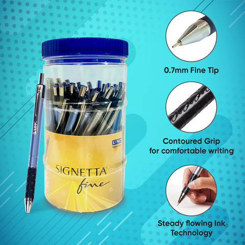 Linc Signetta Fine Retractable Ball Pen Jar Fast Flowing