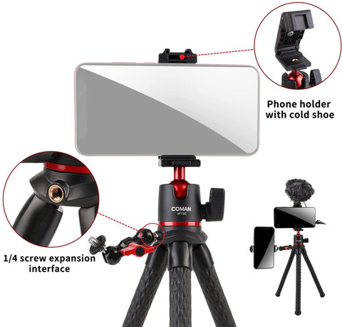 Adofys Flexible Gorillapod Tripod with 360° Rotating Ball Head Tripod for  All DSLR Cameras(Max Load kgs) And Mobile Phones With Free Heavy Duty