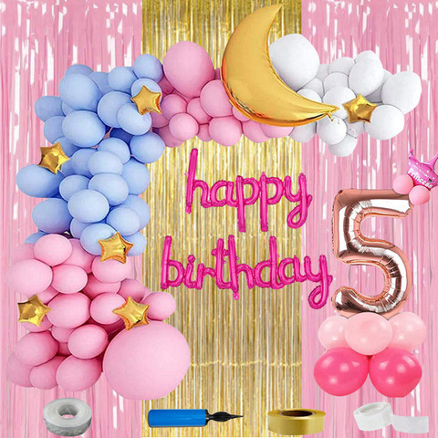 5th Birthday Party Decorations Girl Top Year Old Daughter Birthday