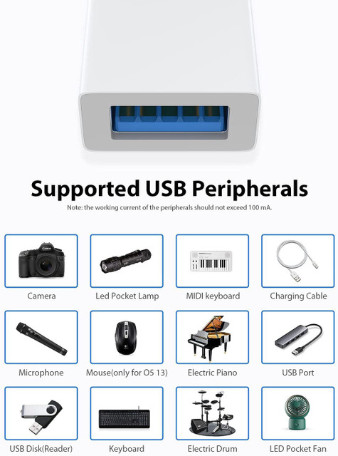 FASTX Lightning Cable A m Lightning OTG Adapter Lightning to USB  Camera Adapter Data Sync Cable for iPhone