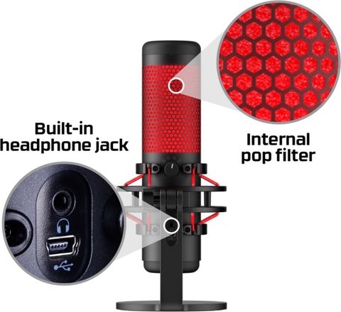 Led Microphone With Computer HyperX QuadCast - USB Condenser Gaming Microphone for PC, PS4,Red LED ...
