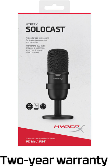 HyperX SoloCast - USB Condenser Gaming Microphone for PC, PS4