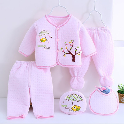 BABY LOOKS New Born Baby Winter Clothes 5Pcs Sets Cotton Baby Boys