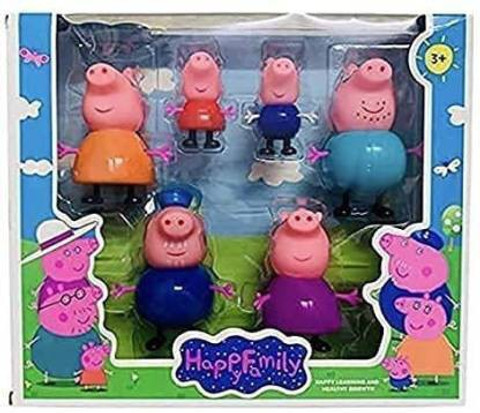 OANGO Plastic Pepa Pig Family Pack Set Of Peppa Pig Toys For