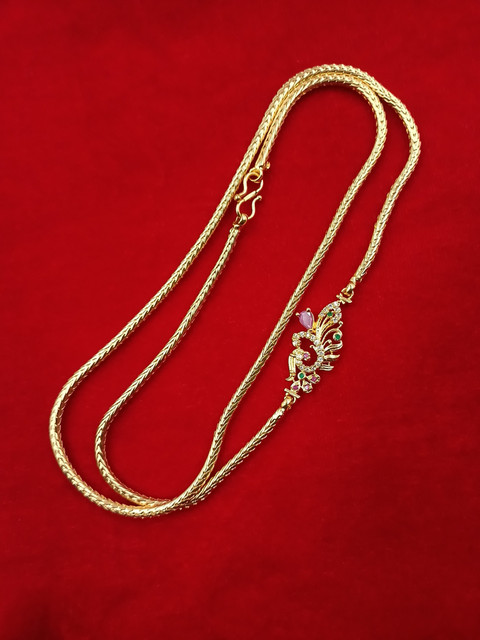 PBM CREATIONS Gold Plated Covering Mop/Mugappu/Mogappu Saradu