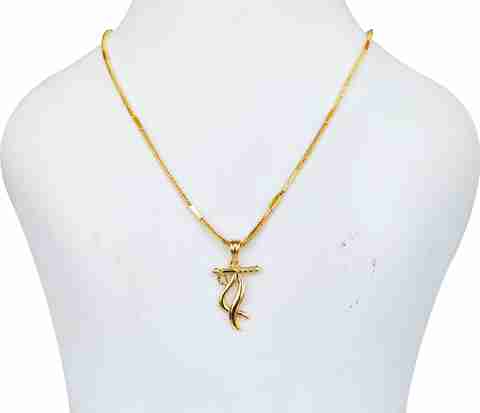 dewiss New Gold Plated Designer Flute Pendant With Chain(20 Inch)  Gold-plated Alloy, Brass Pendant