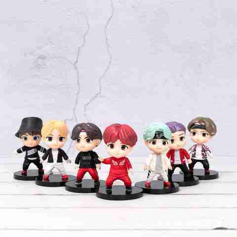 gtrp Toys Set of 7 Kpop BTS Tiny Tans Action Figure Set Or 7