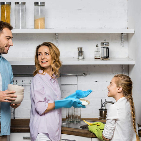 Zemlite Kitchen Gloves- Reusable Rubber Silicon Household Safety - Main Image