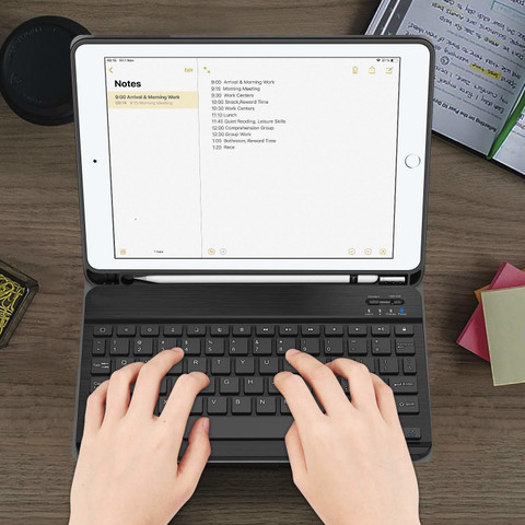 microware iPad 10.2 9th 8th 7th Generation Keyboard Case