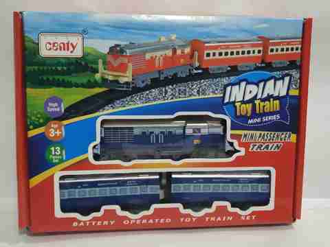 centy MINI PASSENGER TOY TRAIN BLUE (ENGINE SIZE 15CM)