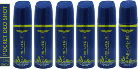 PARK AVENUE Good Morning Pocket Deo FRAGRANCE BODY SPRAY WAKE UP (6N X 40ml  Pack Of 6) Deodorant Spray For Men