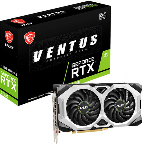 MSI GeForce RTX 2060 VENTUS 12G OC GDDR6 12 GB NVIDIA Chipset 192 bit 1680  MHz Graphics Card