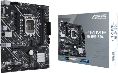ASUS PRIME H610M-E D4 LGA 1700Socket Micro-ATX Intel H610 Chipset DDR4  Motherboard for Desktop