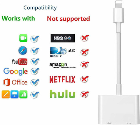 microware HDMI Adapter m Lightning to HDMI for iPhone 12/11/XS