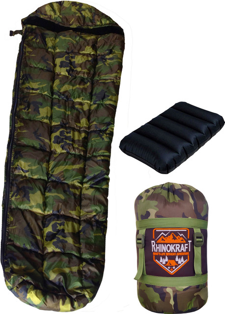 RHINOKraft Jungle Print Hiking and Camping Waterproof Inner Warm Sleeping  Bag