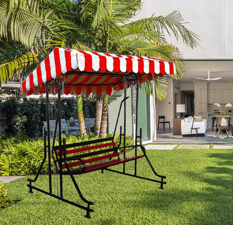 Kaushalendra Outdoor Swing For Adults With Canopy Seater Iron