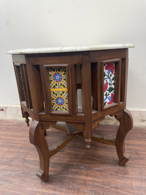 QA Antique Handicraft Traditional Octagon Shape Coffee Side Table