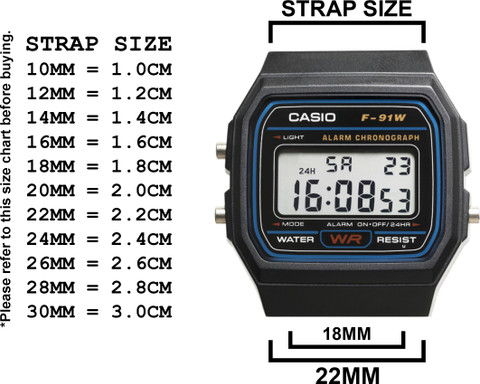 DBLACK [CDS1]CASIO F-91W 18 mm Resin Watch Strap Price in India