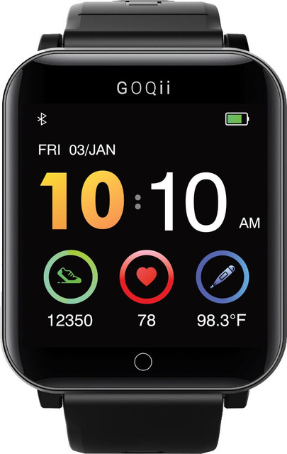 GOQii Smart Vital Fitness, Body Temp with Months Health Coaching  Smartwatch