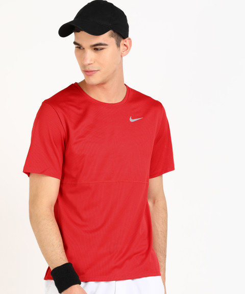 NIKE Self Design Men Round Neck Red T-Shirt Buy NIKE Self Design