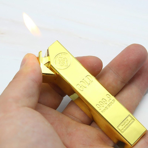 gold bar cigarette lighter Explorer ™ 24 Karat Gold Bar Long Lighter Refillabe Butane Gas System |  Metal Body & Gold Polishing Cigarette Cigar Pocket Lighter Price in India