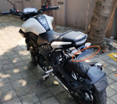 ASRYD Motorcycle Bike Cnc Yamaha MT-15 Tail Tidy Black Bike Number