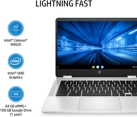 HP Chromebook Intel Celeron Quad Core N4120 (4 GB/64 GB EMMC  Storage/Chrome OS) 14a-ca0504TU Chromebook