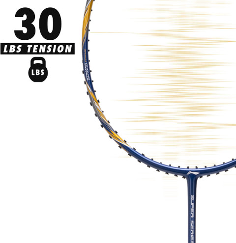 LI-NING Super Series 900 Racket (84 grams, Navy/Gold, free full