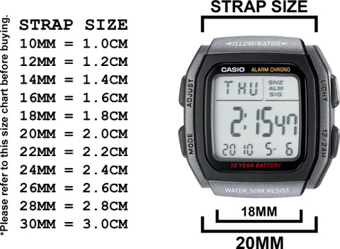 DBLACK [CDS13] ''CASIO'' W-96H 18 mm Resin Watch Strap Price in