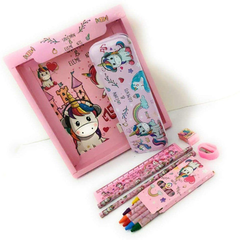 Smizzy Stationery Set Combo with Pencil Box,Eraser