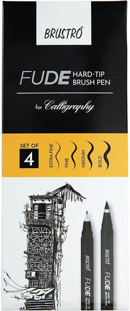 BRuSTRO Fude Hard-tip Brush Pen Set of (Extra