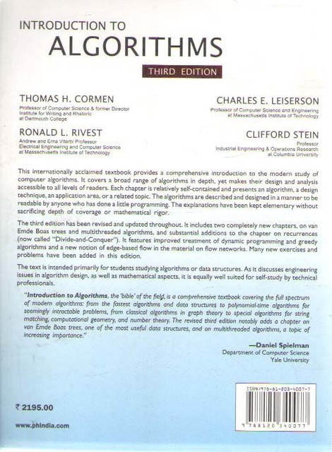 Introduction To Algorithms 3rd Edition: Buy Introduction To