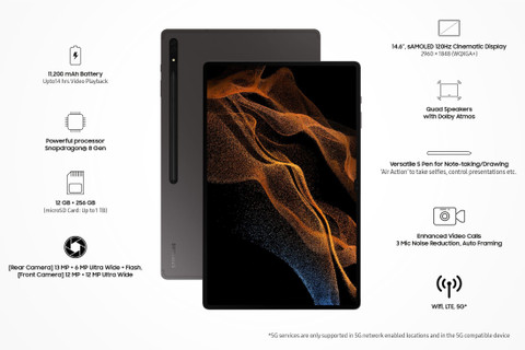 Galaxy Tab S8 Ultra 5G SIMフリー512GB : SAMSUNG Galaxy Tab S8 Ultra | Super AMOLED, 120Hz