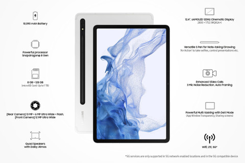 Samsung Galaxy Tab S8+ With Stylus 8 GB RAM 128 GB ROM 12.4 inch