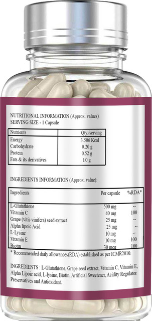 glutathione supplements for skin lightening Buy INLIFE L-GLUTATHIONE REDUCED 500MG ANTIOXIDANT COMPLEX FOR SKIN &  IMMUNE SUPPORT main image 1