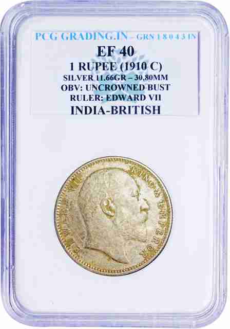 the coins INDIA BRITISH EDWARD VII ONE RUPEE 1910(C) P C G GRADING the coins INDIA BRITISH EDWARD VII ONE RUPEE 1910(C) P C G GRADING