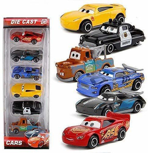 6pcs Deesney Pixar Cars Lighting McQueen Mater Diecast