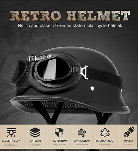 3eiye`s ABS Plastic German Retro Style Half Motorbike Helmet