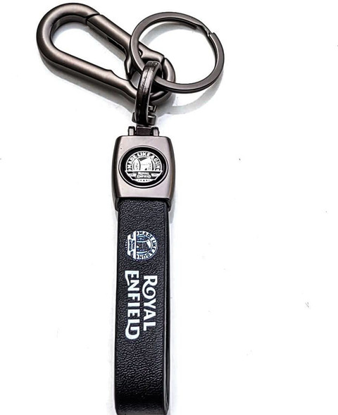 NSV Royal Enfield Leather Keychain With Bullet Bike Lanyard Key