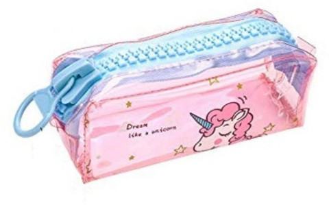 prisma collection Big Zip Unicorn Transparent Pouch Multipurpose Pen Pencil  Travel Stylish Pouch Pouch - Main Image