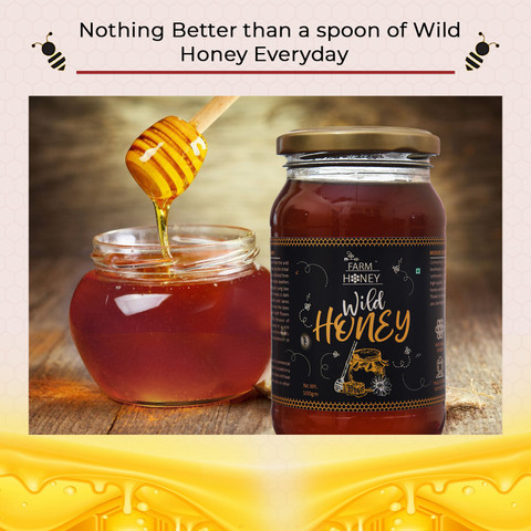Farm Honey Wild Honey, Pure Organic Wild Unprocessed Honey 100