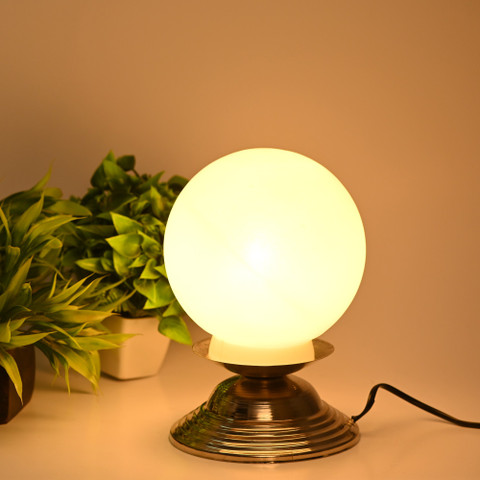 1st Time Decorative Metal Globe Color Table Lamp With Decorative Colorful  Glass Shade Table Lamp