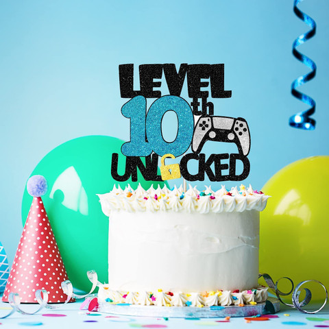 Festiko Level 10 Unlocked Birthday Cake Topper Cake Topper