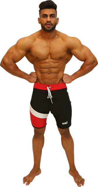 USI UNIVERSAL Solid Men Black Sports Shorts - Main Image