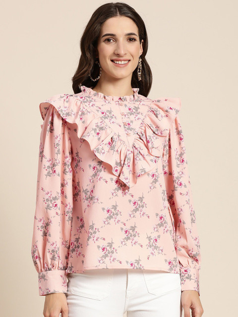 Marie Claire Casual Printed Women Pink Top Buy Marie Claire