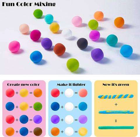 blue seed Air Dry Clay,modelling clay art kids gifts+small tools Creative  Educational Clay Multicolor Putty Toy